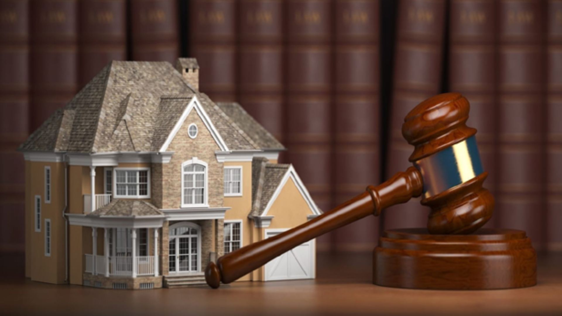 Image illustrating the concepts of real estate law and the law governing real estate transactions and property rights.