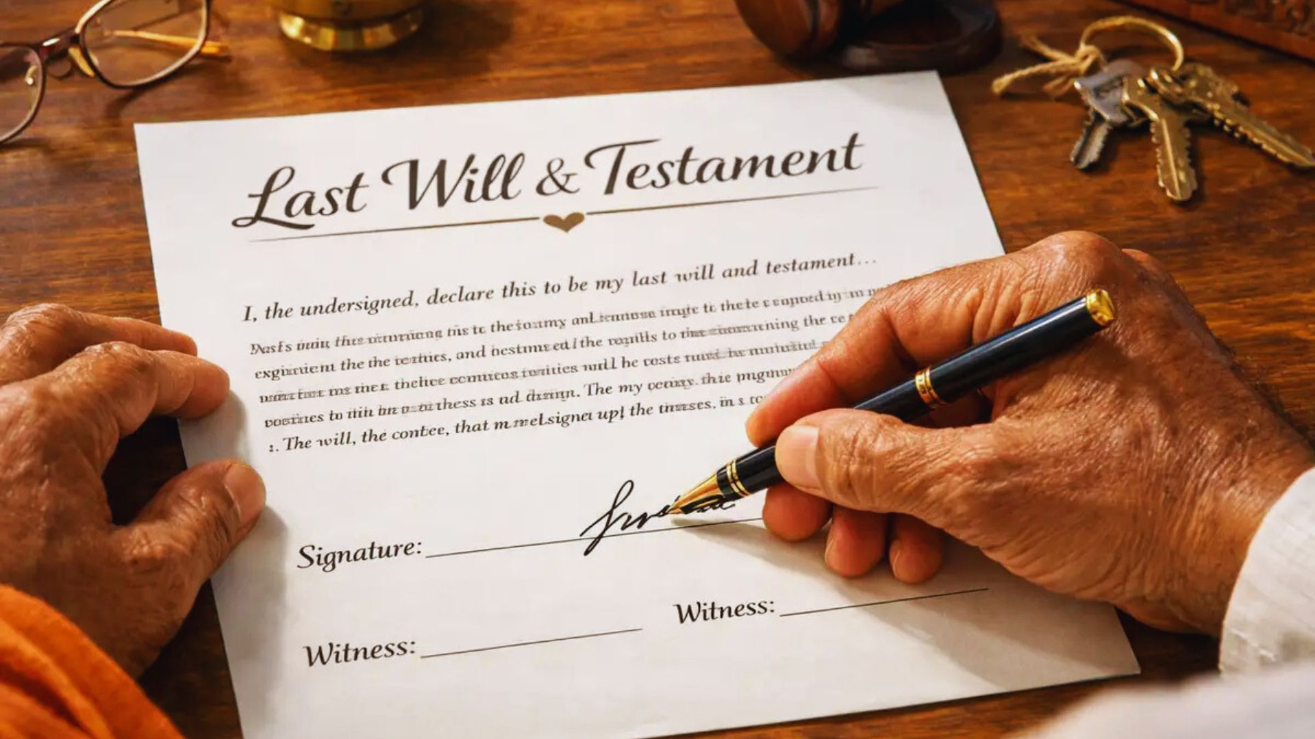 A document titled "Last Will and Testament," outlining the distribution of assets after an individual's death.