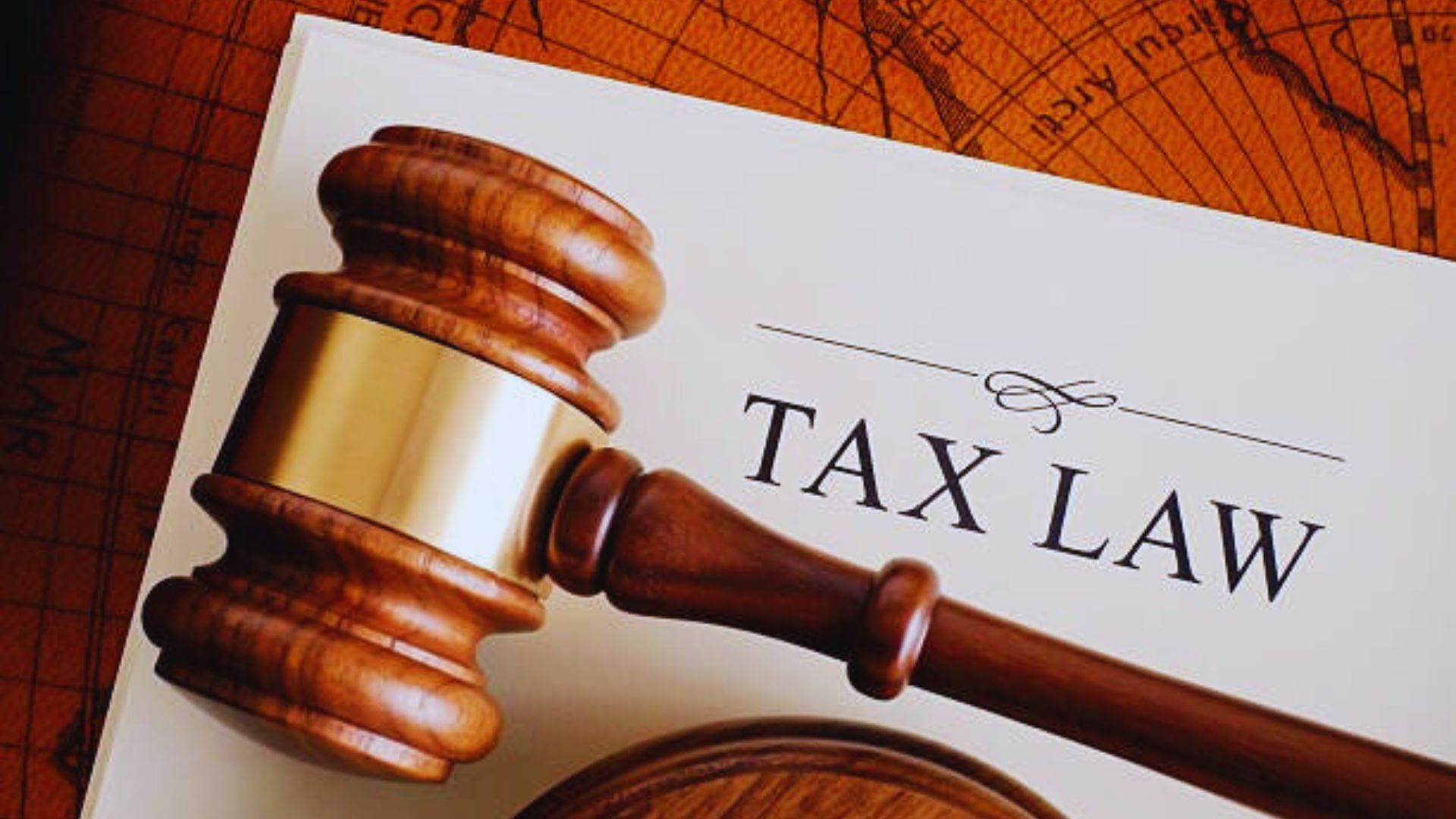 A map highlighting various regions with annotations related to tax law regulations and policies.