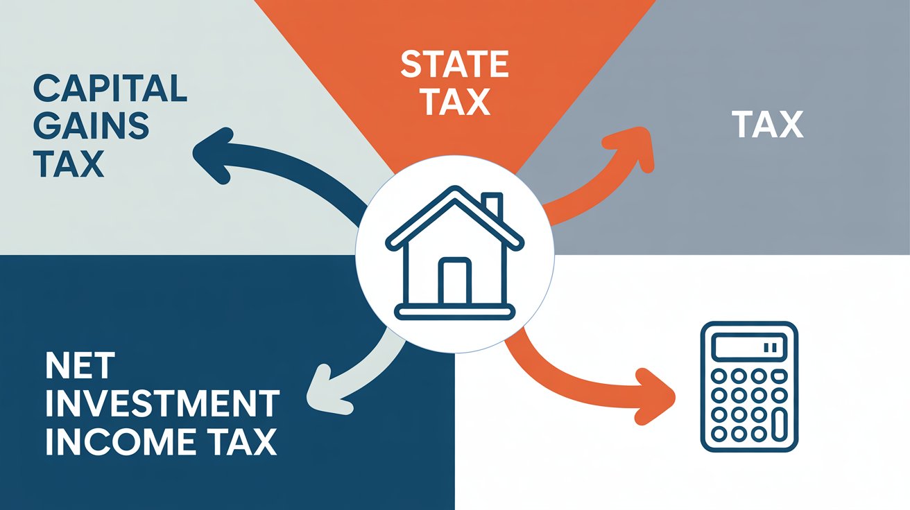 Diagram illustrating the four stages of capital gains tax, highlighting key processes and tax implications at each stage.