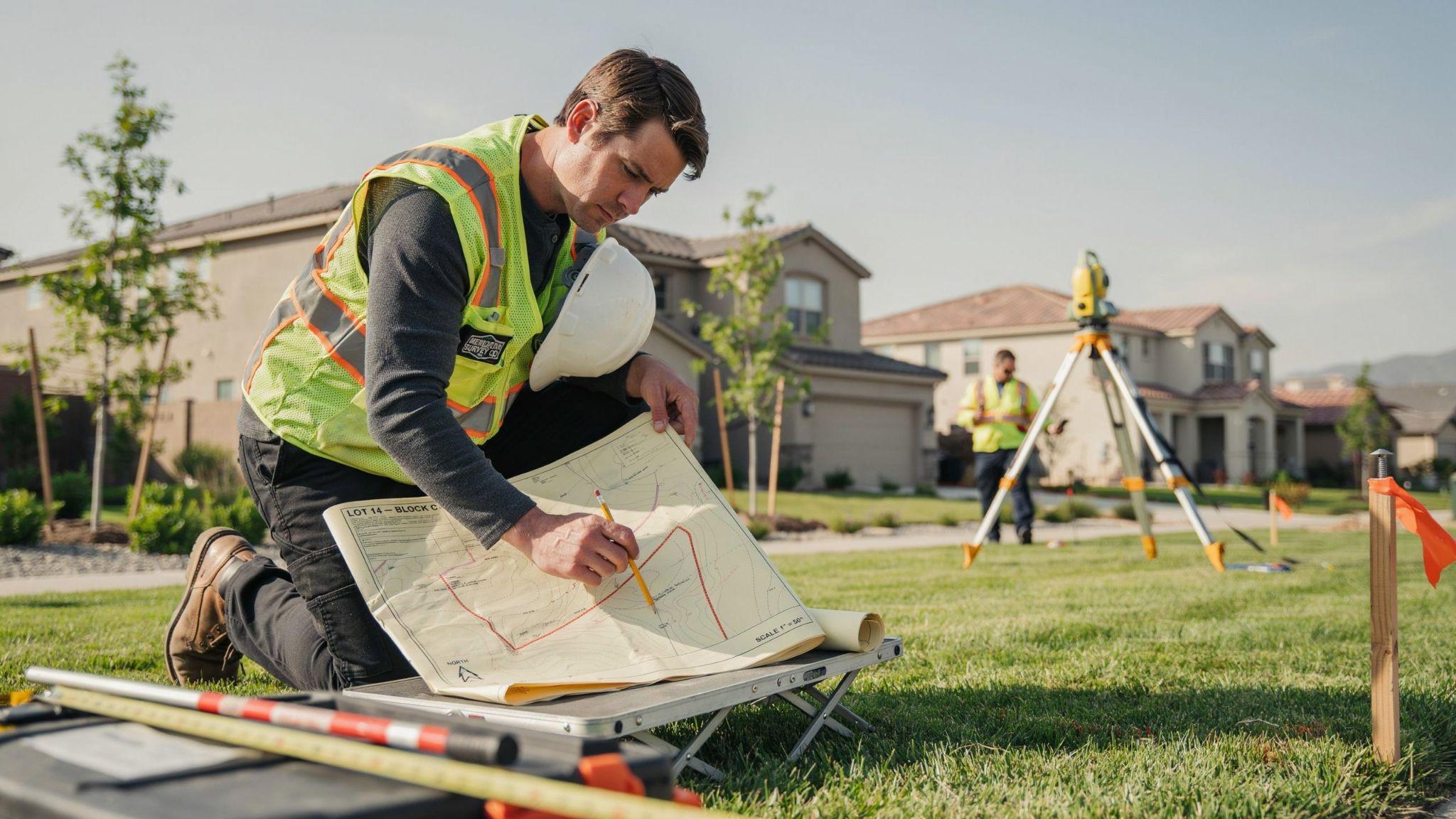Surveyor estimating the cost of a residential property survey