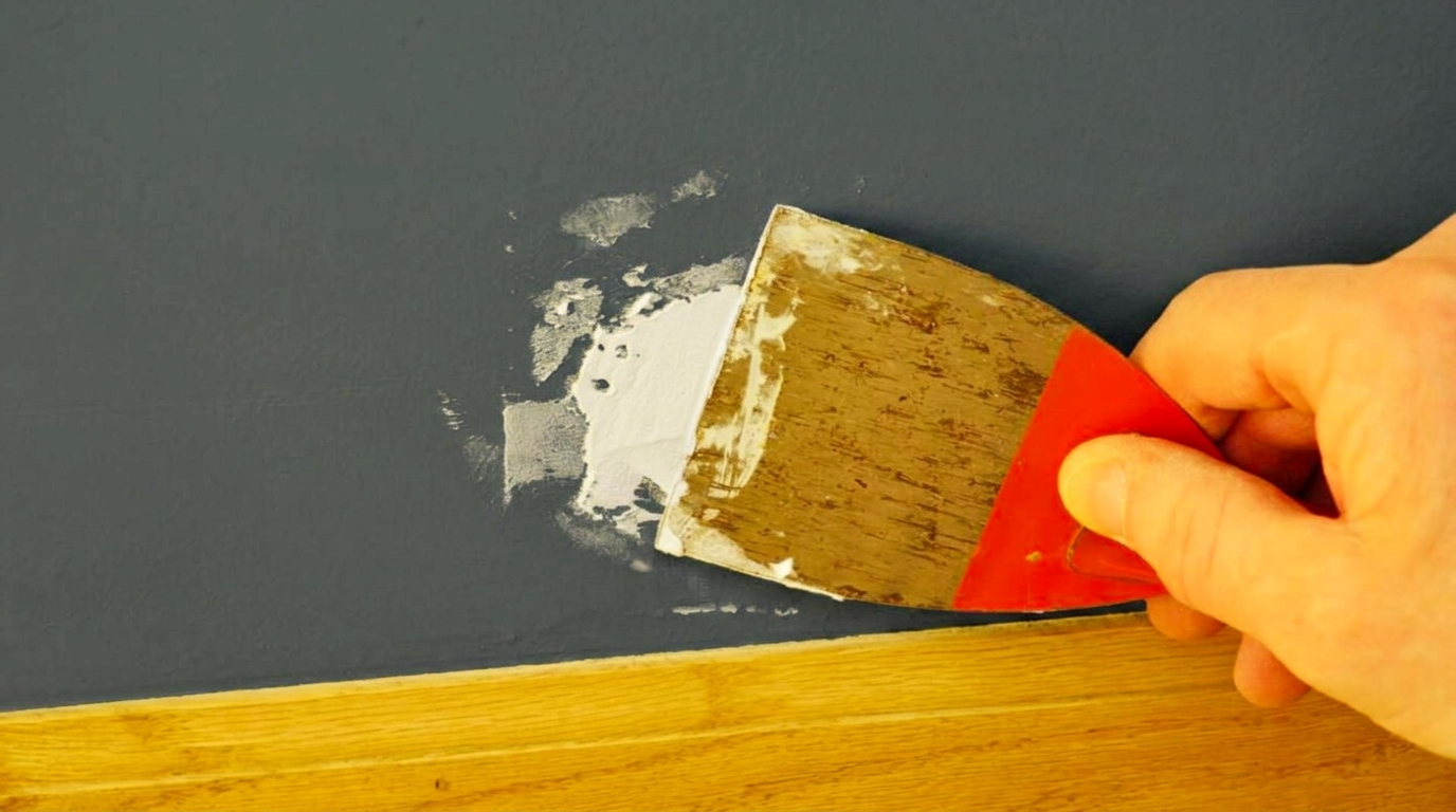 Individual using a paintbrush to apply color to a wall, illustrating a DIY home renovation project.