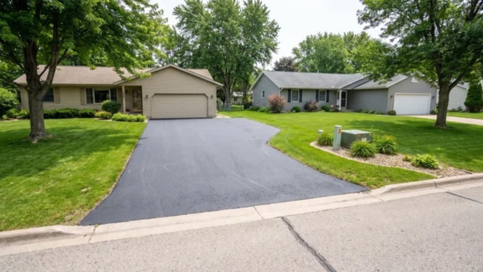 Driveway crossing one property with access between two neighboring properties