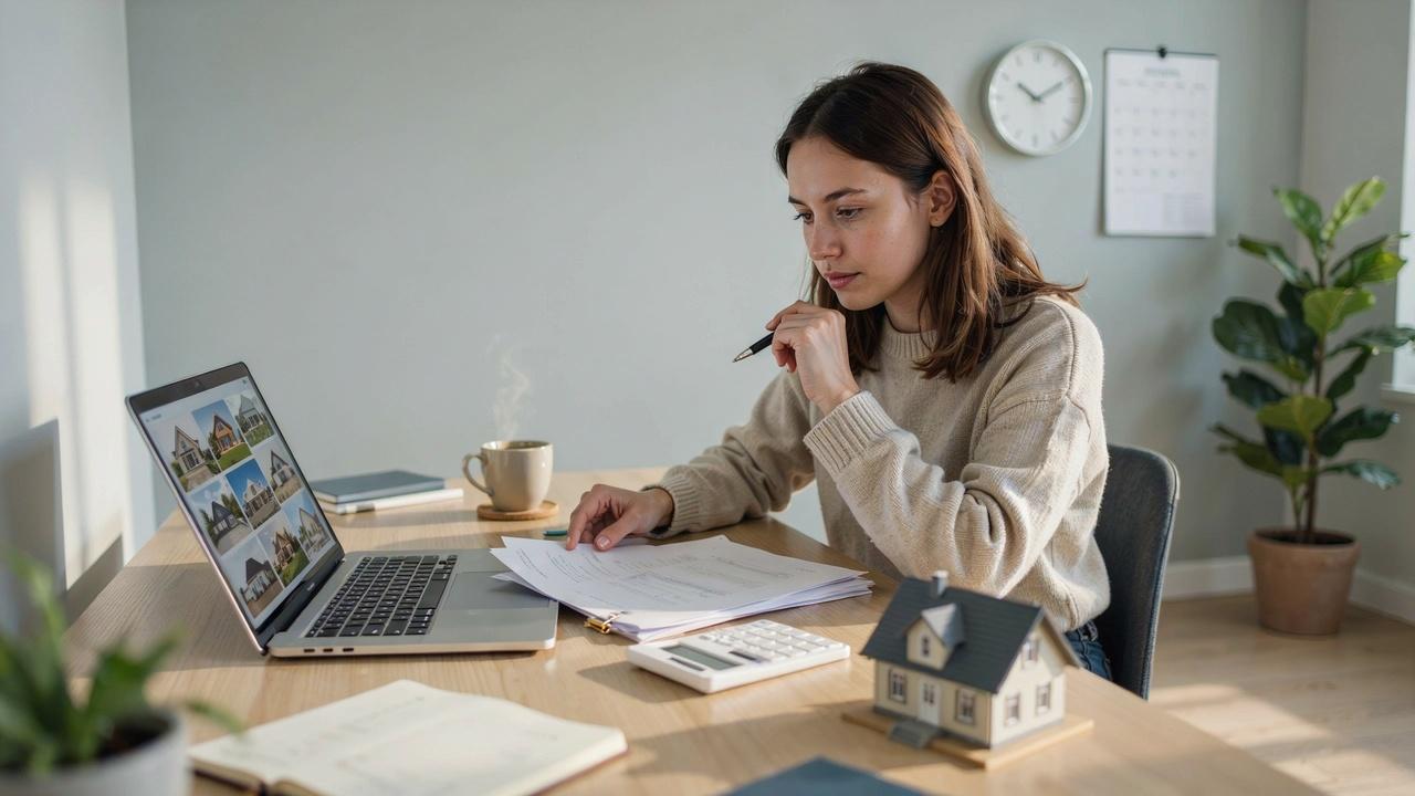Person reviewing mortgage documents and planning the path to buying a house after bankruptcy.