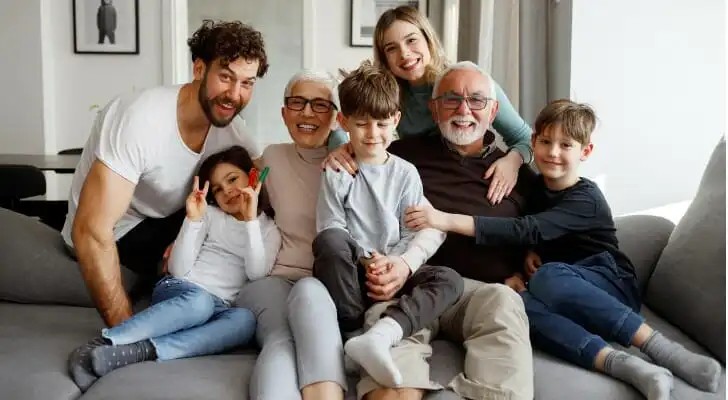 Image showing family with grandparents and children as their heir