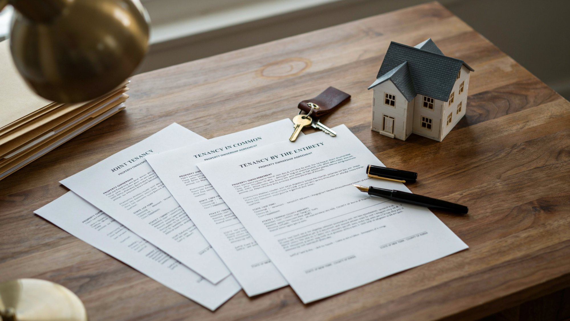 Different types of joint property ownership documents.