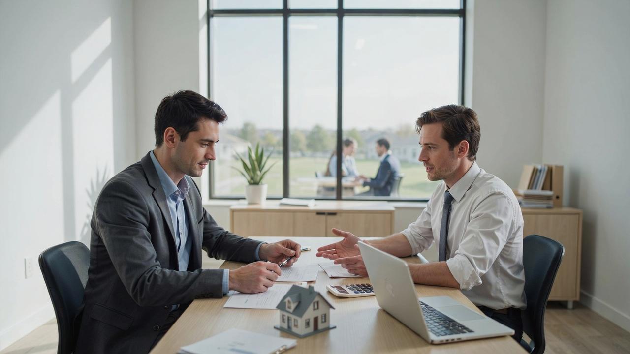 Homebuyer negotiating builder incentives and financing options before purchasing a home.