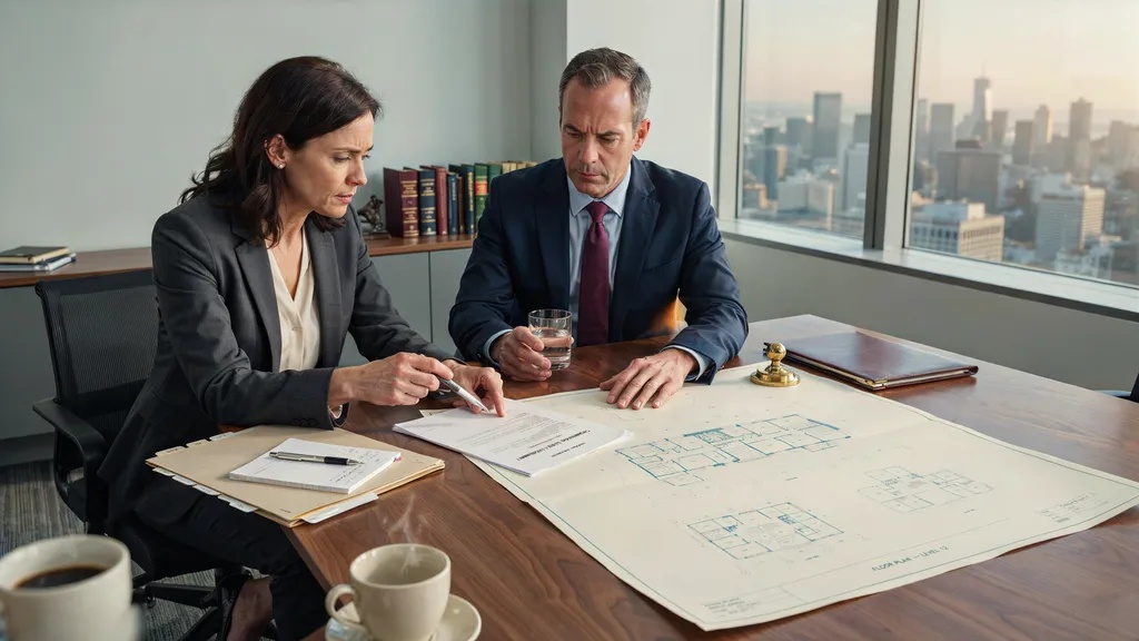 Commercial property lawyer reviewing business real estate contracts.