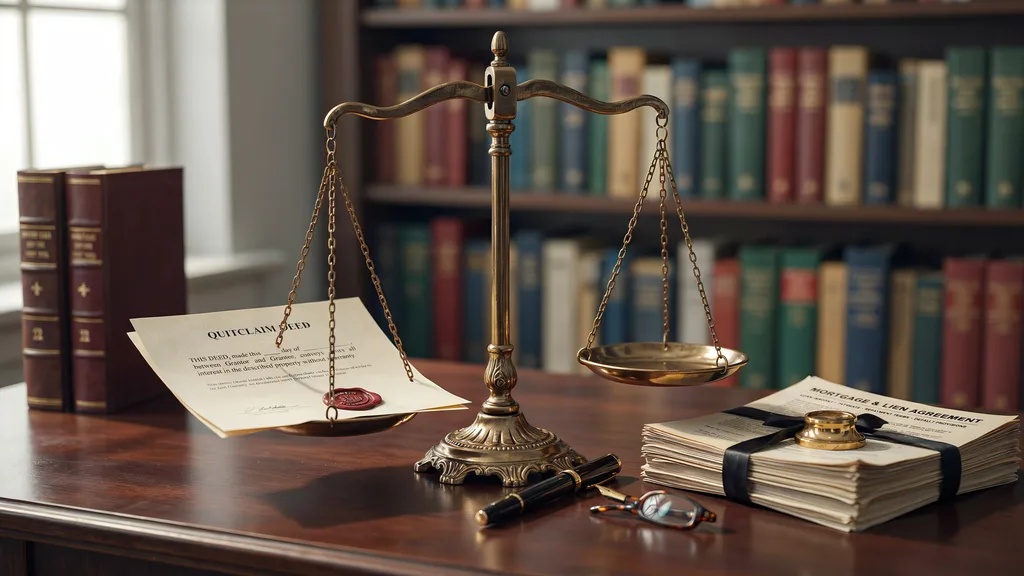 Visual comparison of the advantages and disadvantages of using a quitclaim deed.