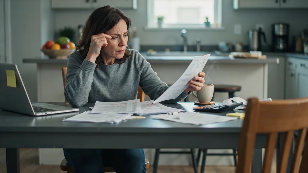 Homeowner reviewing unexpected costs during a mortgage-backed home sale
