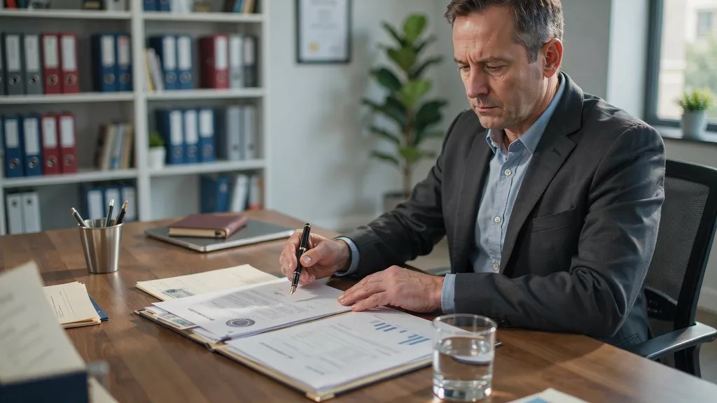 Trustee preparing documents to open a trust bank account