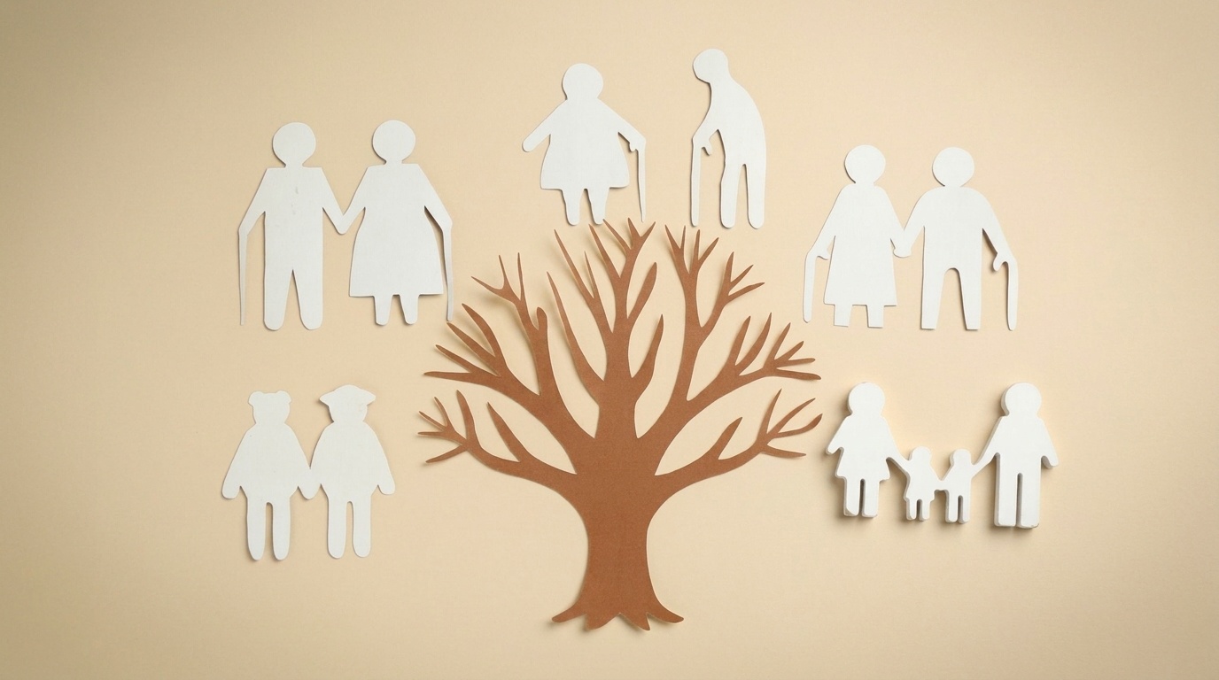 Comparison of per stirpes and per capita inheritance distribution using a family tree