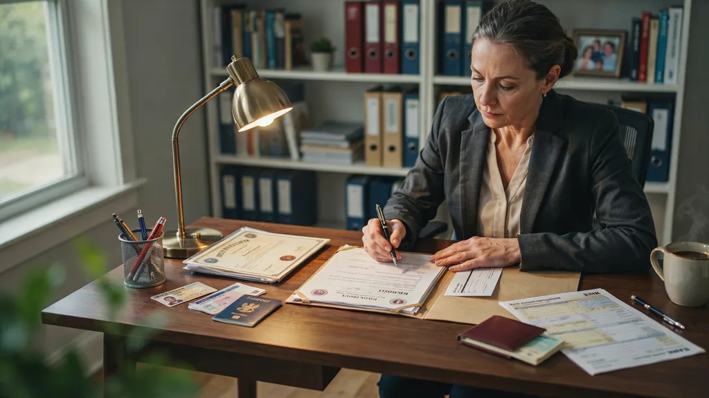 Executor preparing documents to open an estate bank account