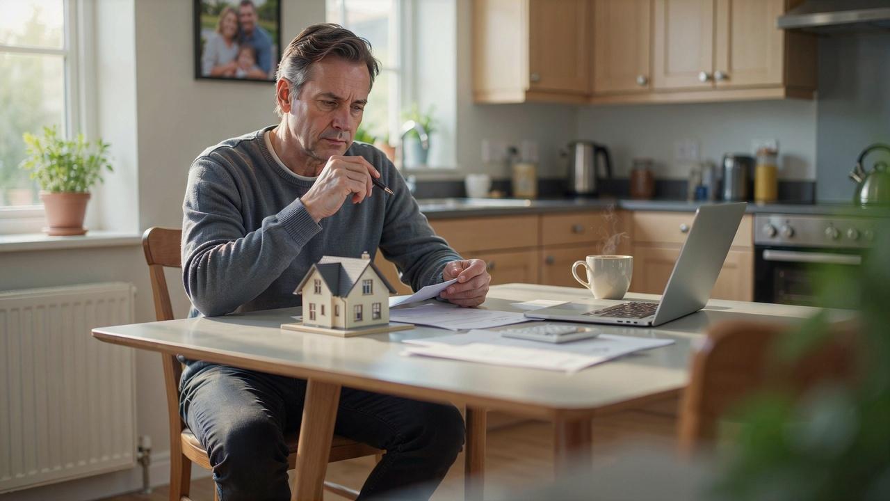 Homeowner reviewing mortgage documents while learning how bankruptcy can affect keeping a home.