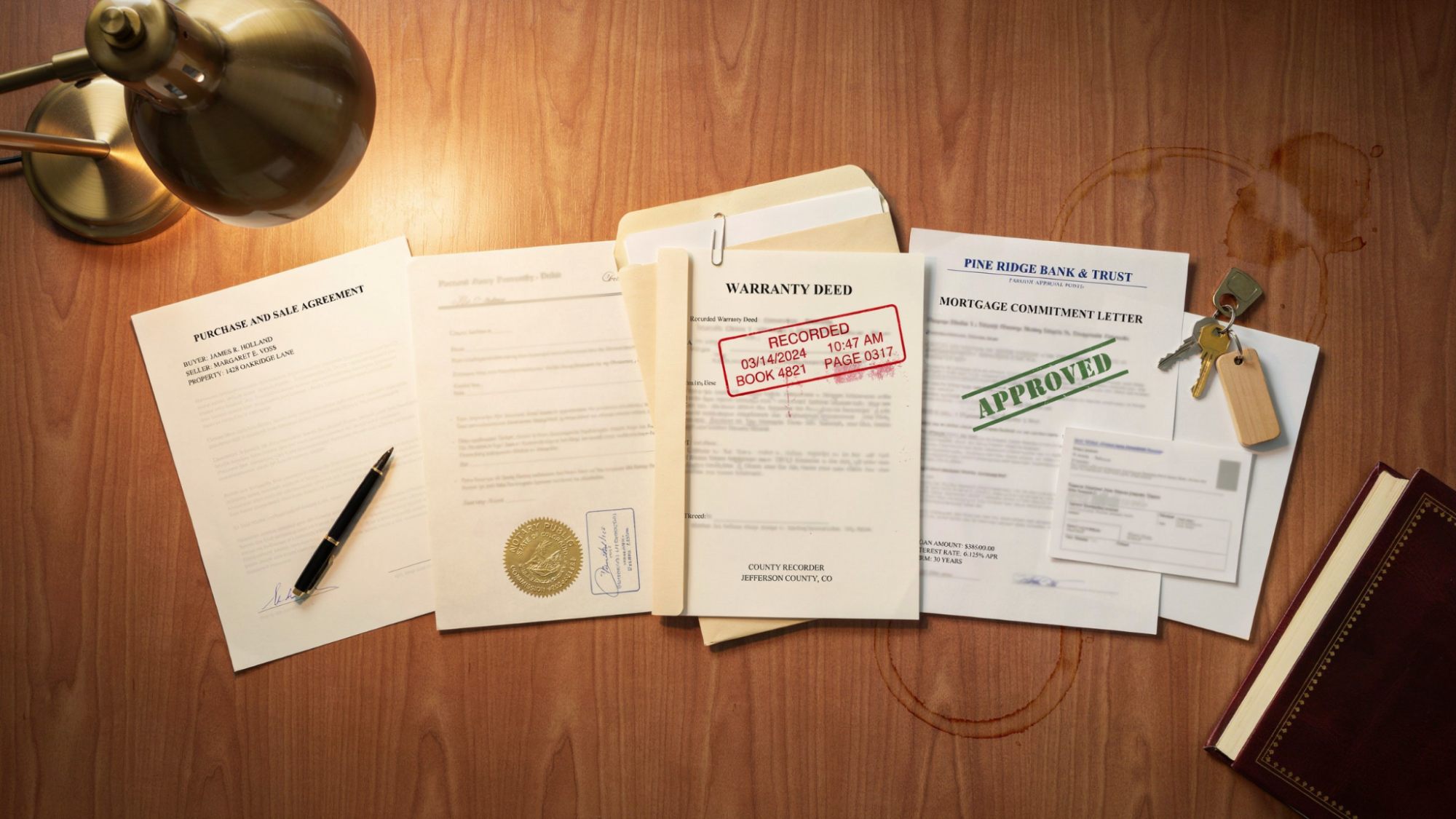 Documents showing the steps to complete a quitclaim deed and mortgage removal.