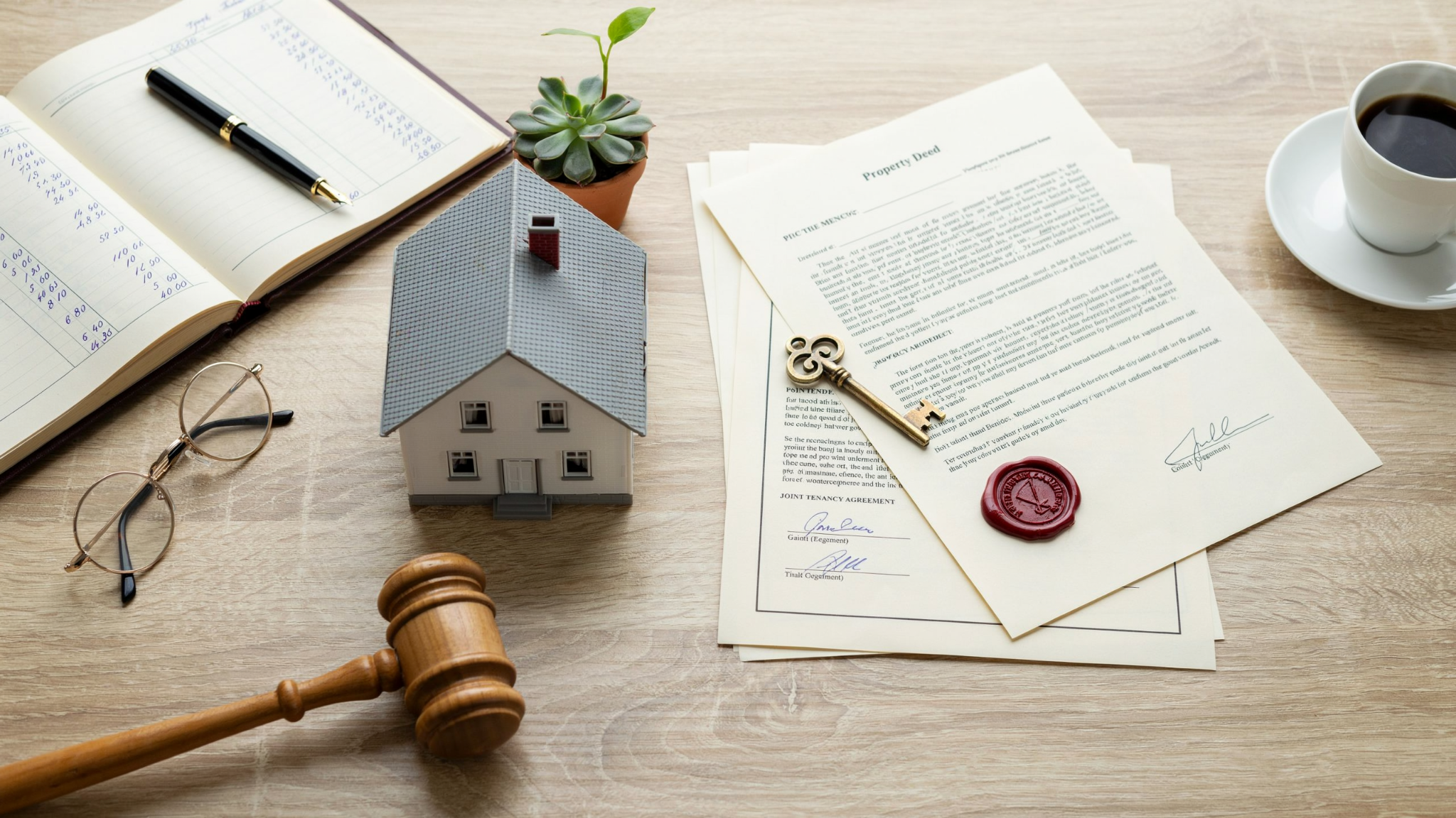 Comparison of benefits and risks of adding a child to a property deed using financial and legal documents.