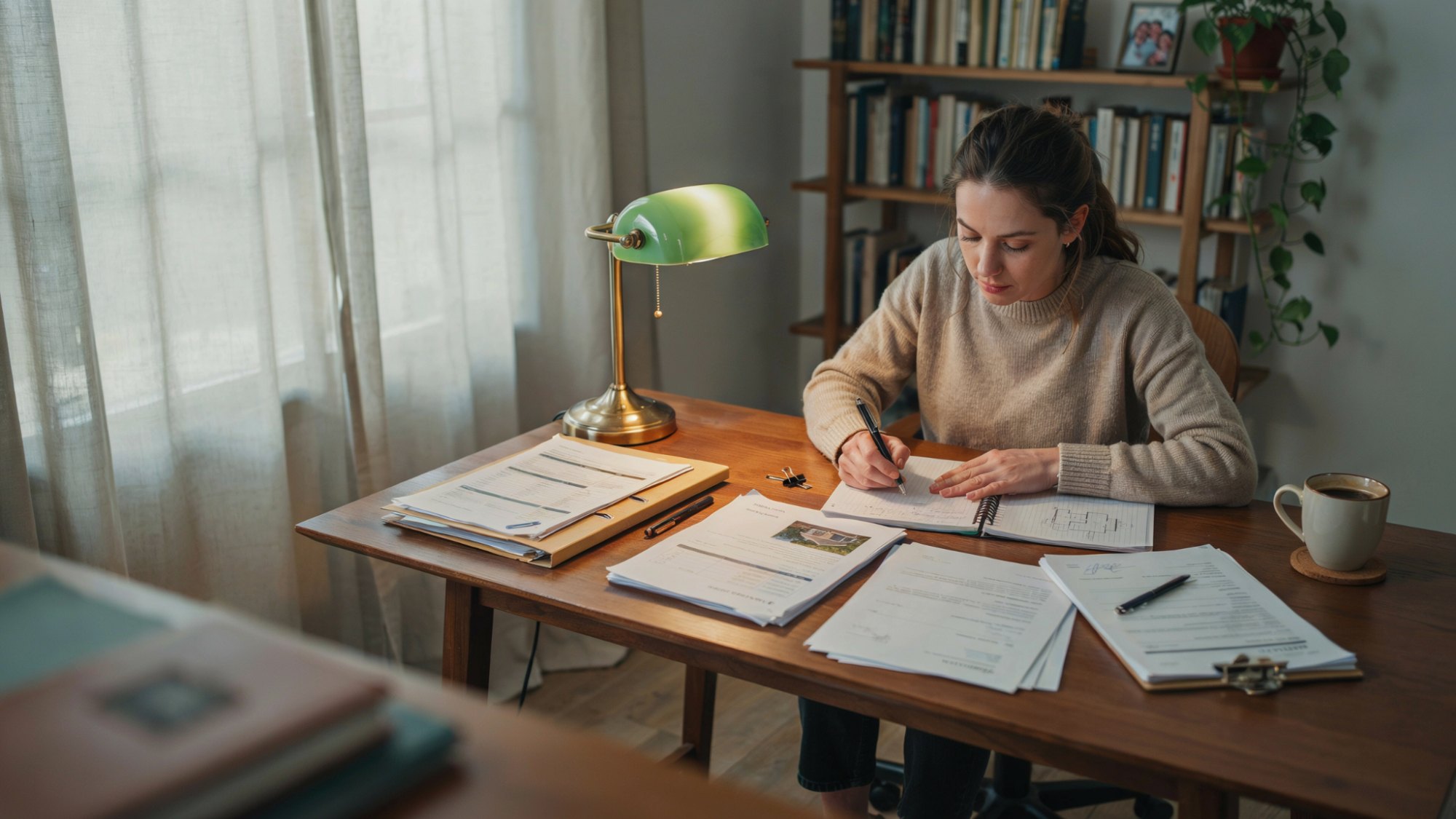 Homeowner organizing legal documents after receiving a condemnation notice.