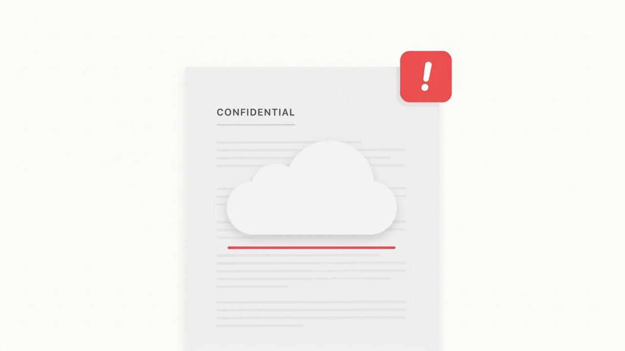 A document shows a cloud icon over the text with a red exclamation mark showing the risks that are often hidden behind cheap winning bids.