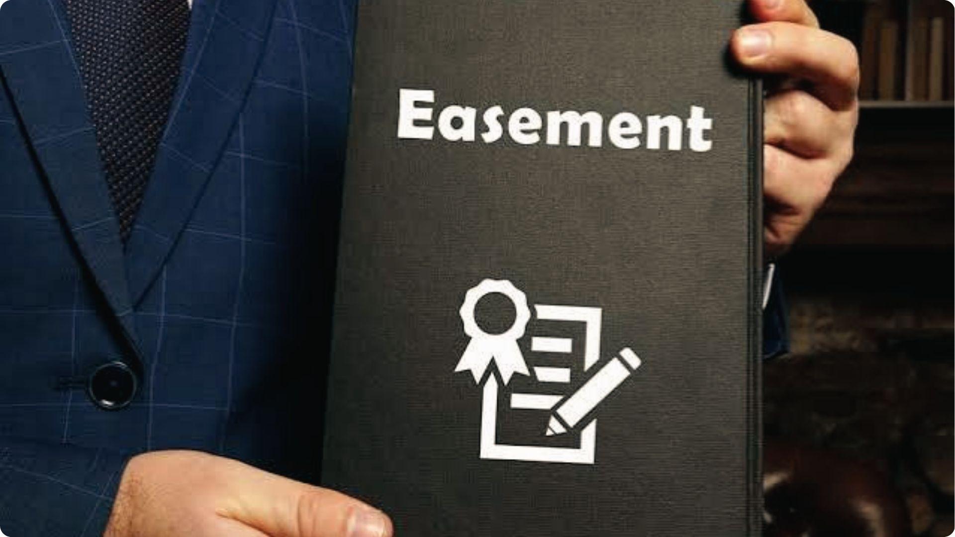 Pro holding easement folder explaining legal duty for maintenance and property access rights.