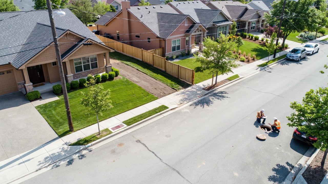 Property owner reviewing different utility easement situations around a residential property.