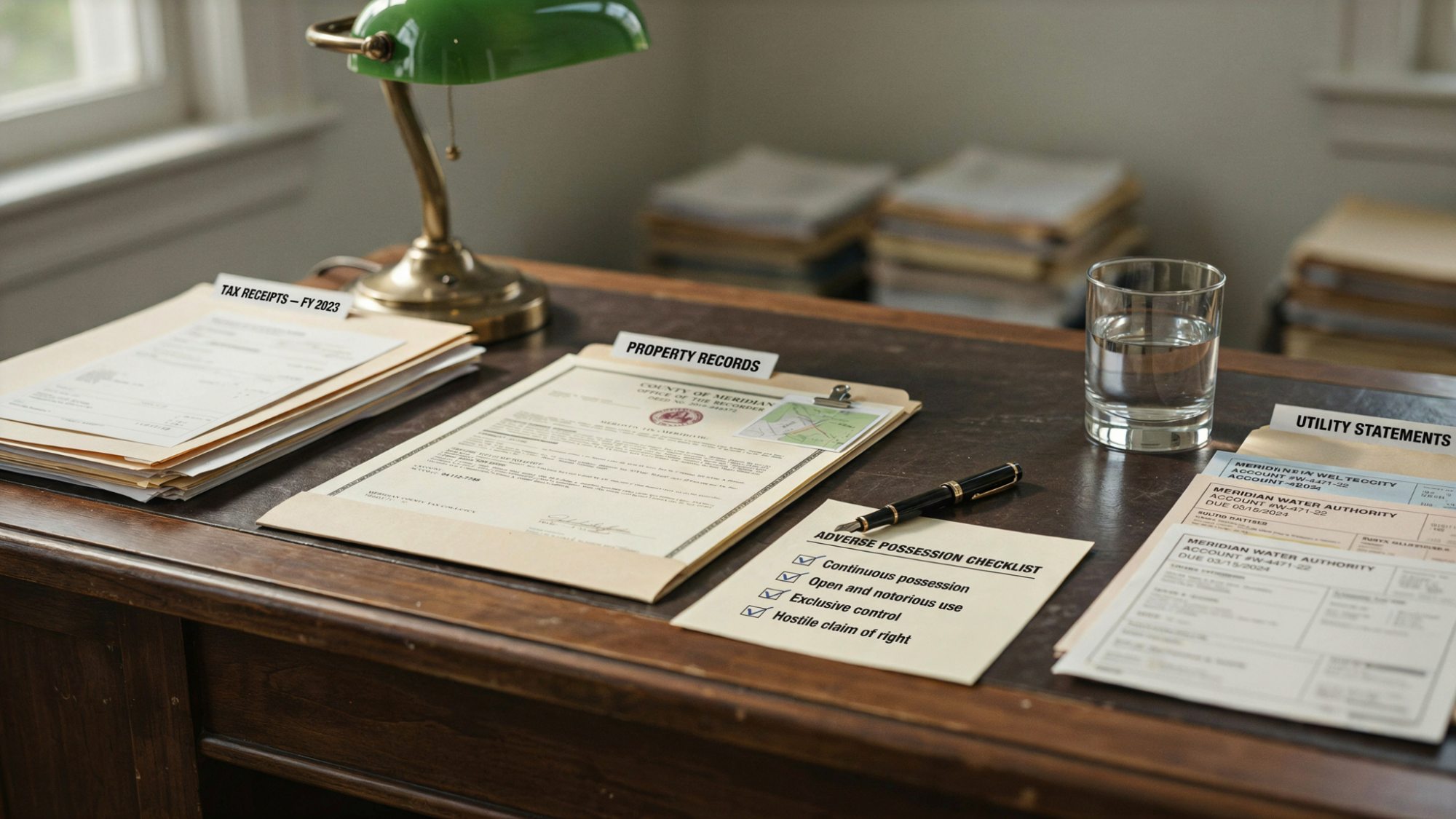 documents showing legal requirements for adverse possession claims
