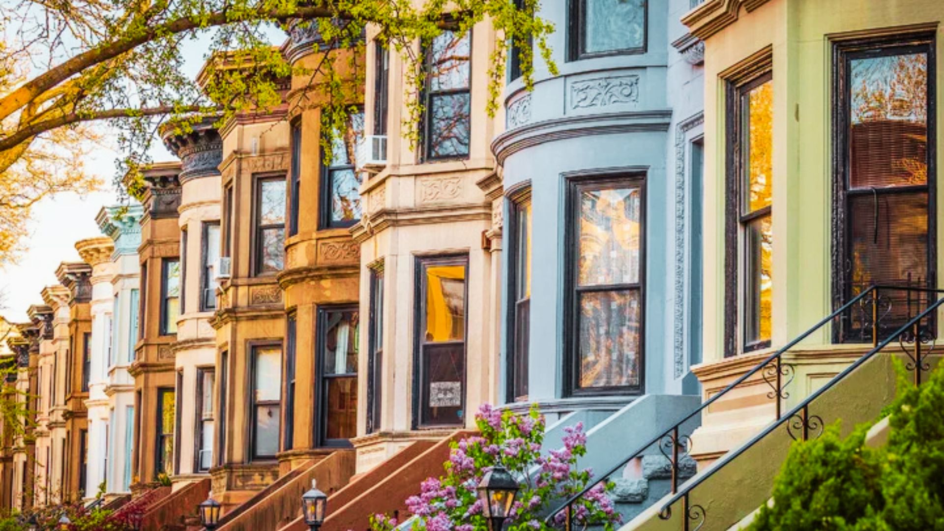 A brownstone house in New York, showcasing classic architectural style and urban residential living.