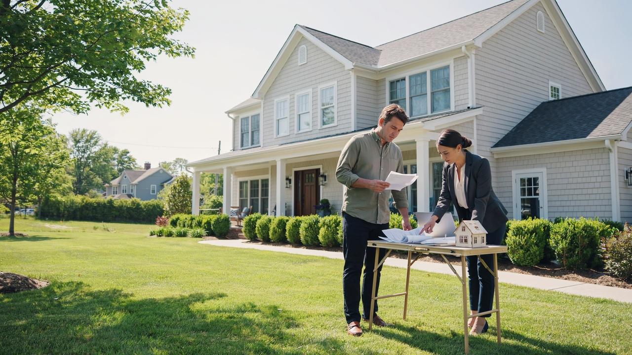 Property owner reviewing ownership records and inspecting a residential property over time.