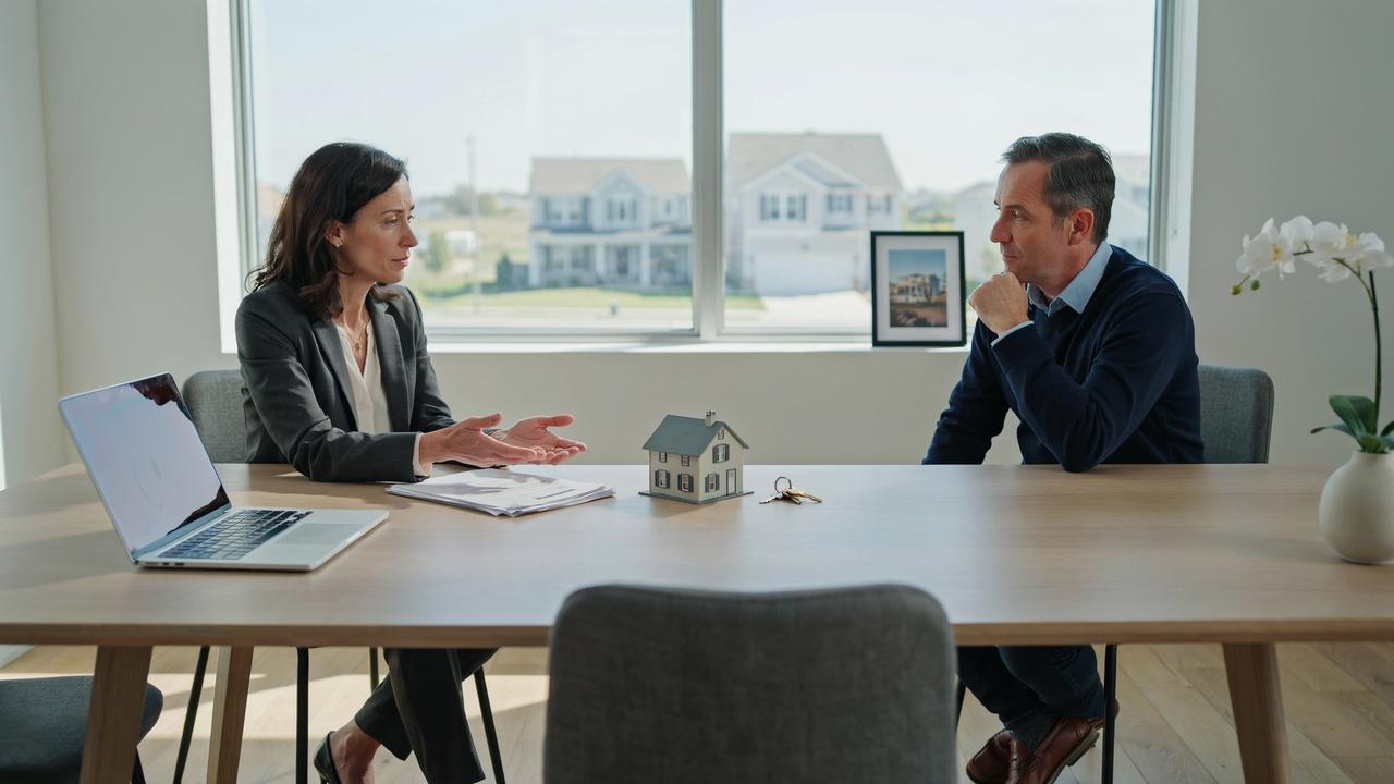 Property owner and real estate attorney discussing legal rights related to an occupied residential property.