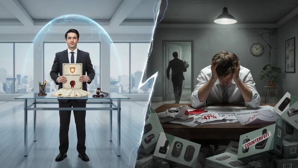 Illustration showing how intellectual property disputes affect businesses and creators.