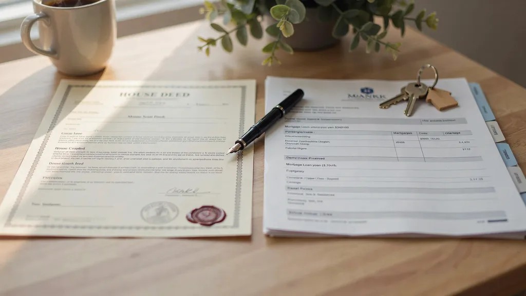 House deed and mortgage documents showing different ownership and loan roles