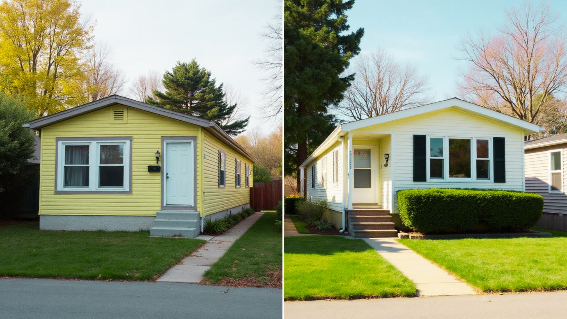 Image showing the difference between a mobile home and a manufactured home.