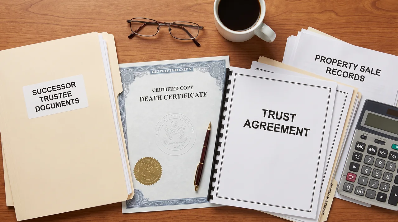 Successor trustee documents, trust agreement, and estate records.