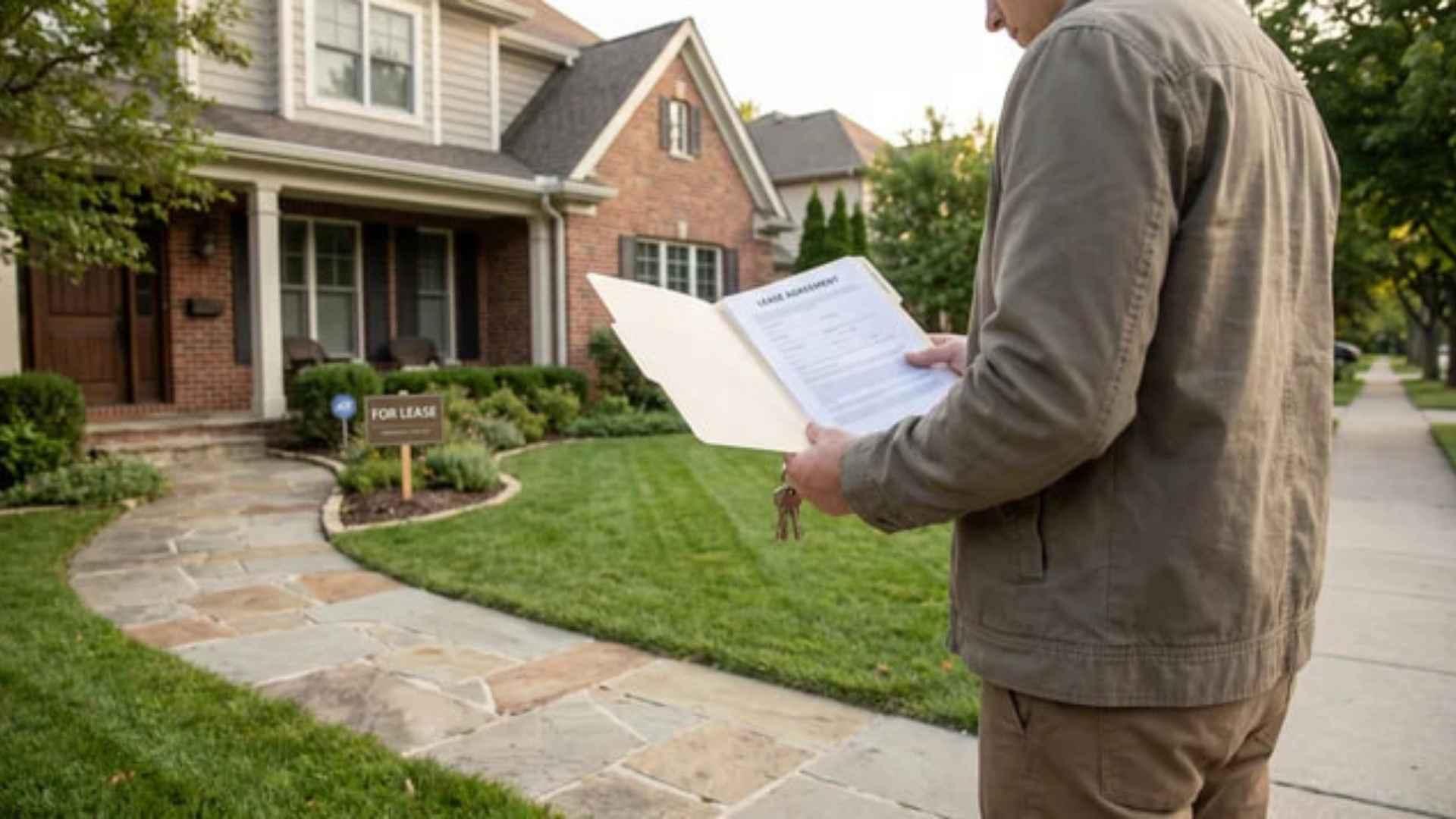Person considering whether leasing a house fits their finances and lifestyle.