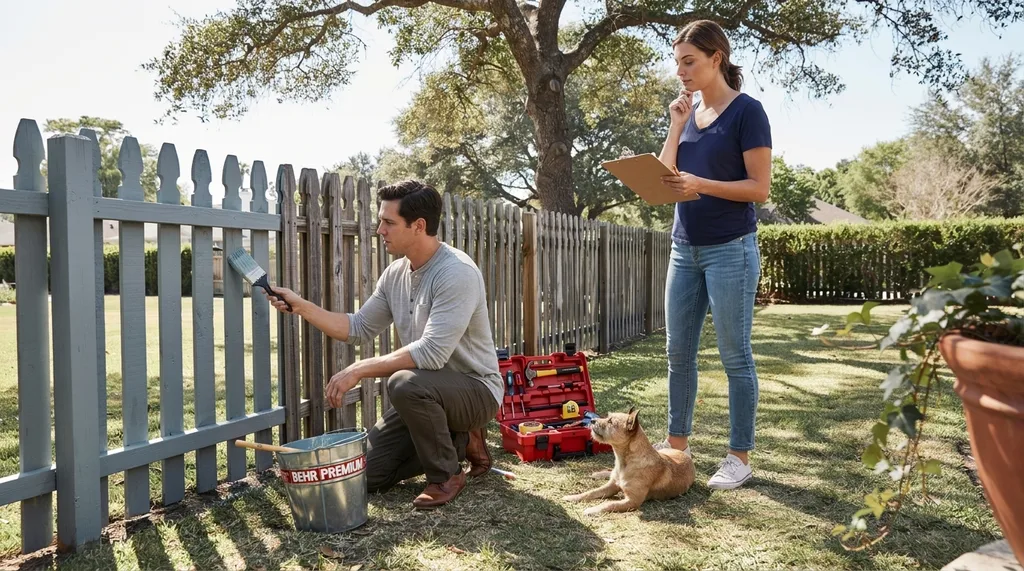 Two co-owners working together to maintain and care for their shared property.