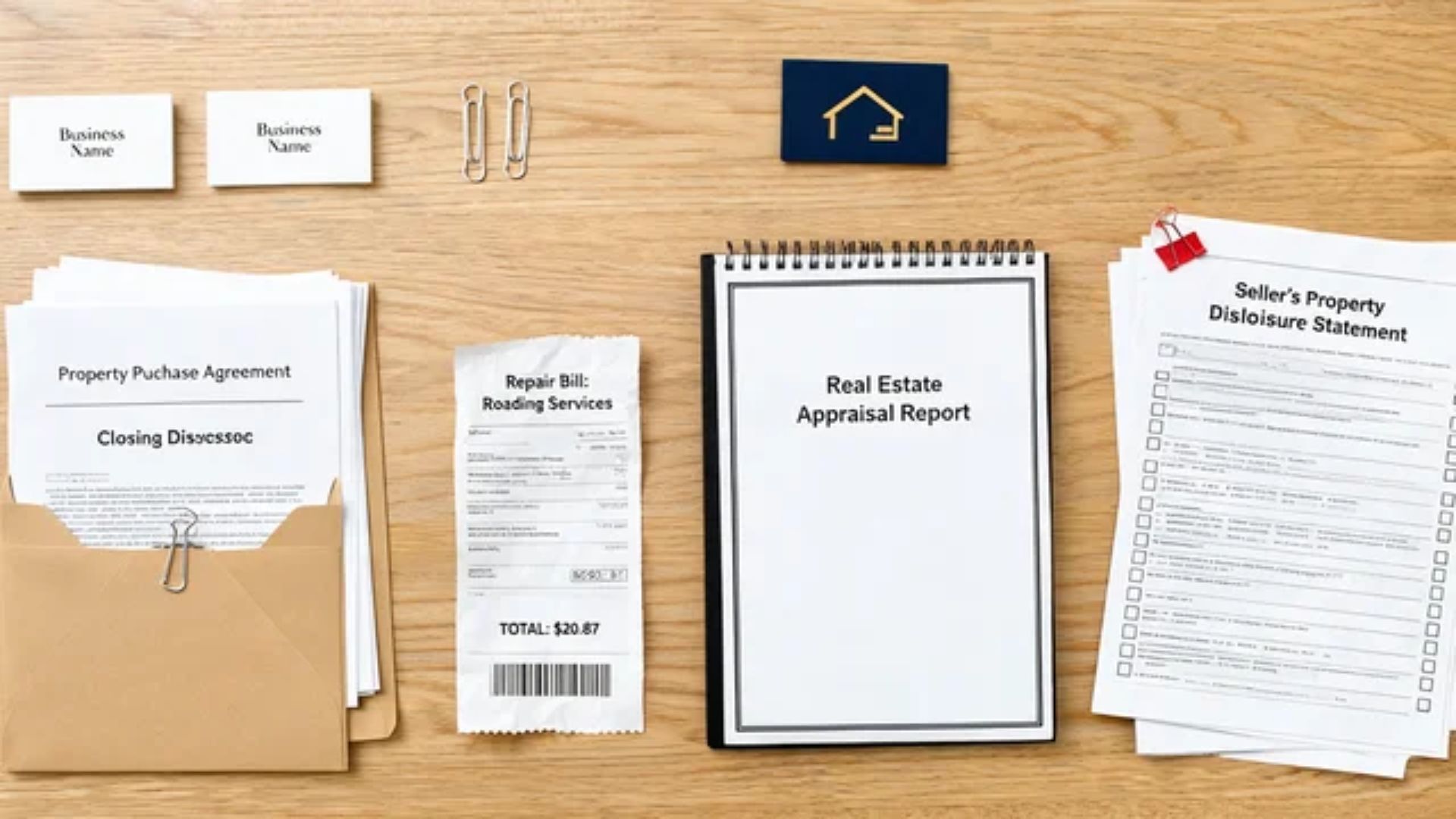 Property purchase, repair, appraisal, and seller disclosure documents
